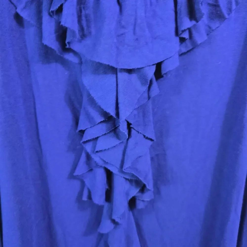 Merona Navy Ruffle-Front Sleeveless Tank Size L - Picture 4 of 7